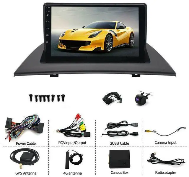 Alt view image 2 of 7 - 8 Core 6+128G Android 15 Car Radio for BMW X3 E83 2004-2012, 9" IPS Touchscreen Car Stereo with Wireless Carplay Android Auto Head Unit GPS Navigation Bluetooth WiFi FM/RDS Mirror Link Backup Camera