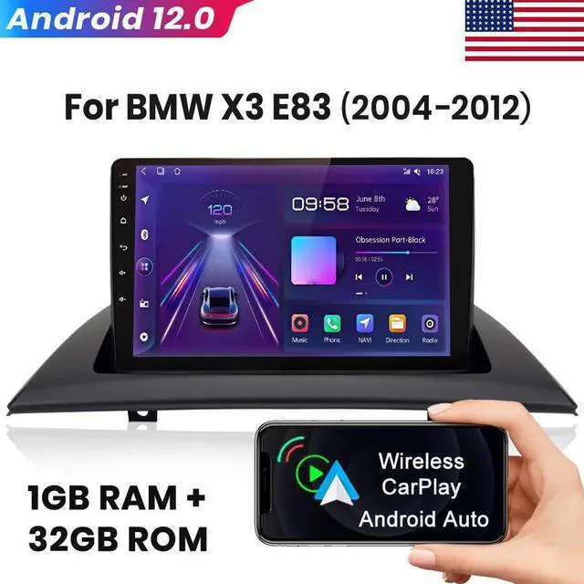 Alt view image 3 of 7 - 2+64G Android 13 Car Radio for BMW X3 E83 2004-2012 with Wireless Carplay Android Auto, 9" Touchscreen Double Din Car Stereo GPS Navi Head Unit Bluetooth FM/RDS Mirror Link Backup Camera SWC