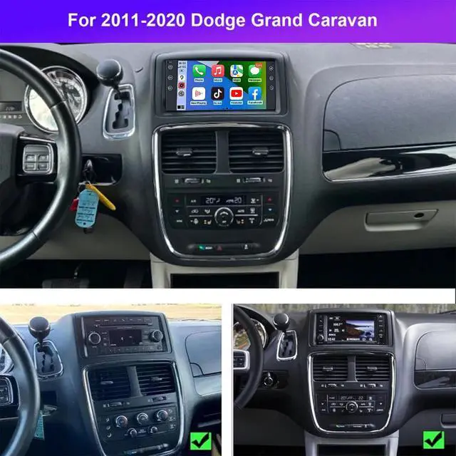 Alt view image 2 of 6 - 7 inch Touchscreen Car Stereo for Dodge Grand Caravan 2011-2020, Android 13 Double Din Car Radio with Carplay & Android Auto in-Dash Navigation BT Mirror Link WiFi Backup Camera 2+32G