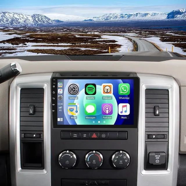 Main image of 10'' Android 14 Car Stereo Radio for Dodge Ram 1500/2500/3500 2009-2012, Double Din Radio with Carplay Android Auto GPS Bluetooth WiFi Touch Screen SWC FM RDS DSP Mirror Link MIC Backup Camera