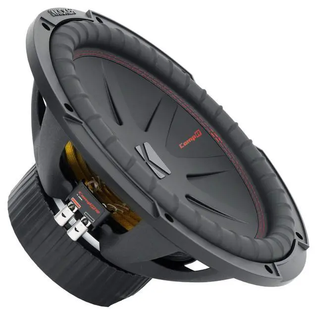 Alt view image 5 of 7 - Kicker 48CWR124 COMPR12 Bundle: 12 in 1000-Watt Peak/500-Watt RMS DVC 4-Ohm Car Subwoofer, 43CWR12G 12 in Subwoofer Grille, 2-Items