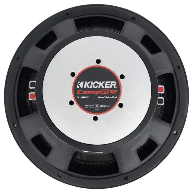 Alt view image 7 of 7 - Kicker 48CWR124 COMPR12 Bundle: 12 in 1000-Watt Peak/500-Watt RMS DVC 4-Ohm Car Subwoofer, 43CWR12G 12 in Subwoofer Grille, 2-Items