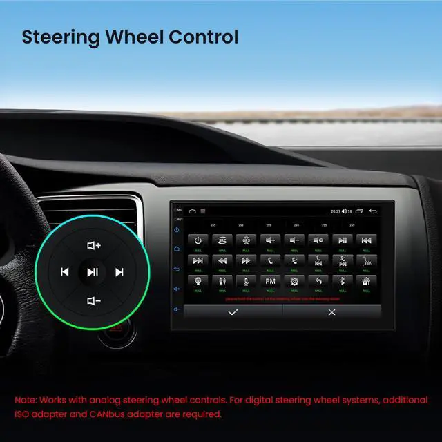 Alt view image 7 of 7 - Universal Double Din Car Stereo, Android 14 Octa Core Car Radio Player, 7 Inch Touch Screen Head Unit GPS Navigation Support Bluetooth DSP CarPlay Android Auto Split Screen 4G LTE 5GHz WiFi