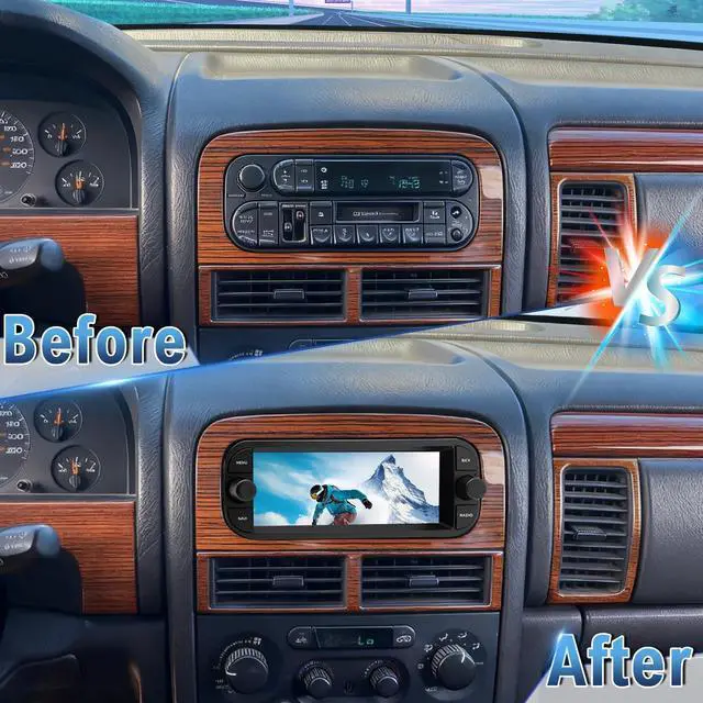 Alt view image 7 of 7 - 2 Din Car Stereo Upgrade Radio for Jeep Grand Cherokee 1999-2004 | Android 14 4G+64G 6.86" Wireless Carplay Android Auto GPS WiFi Bluetooth RDS DSP SWC Mirrorlink Mic Backup Camera