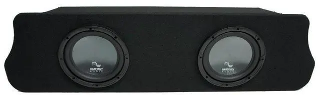 Main image of Dual 10" Sub Box Fits 1994-2004 Ford Mustang Coupe Harmony R104 Subwoofers | Custom enclosure design, deep low-end bass, matched driver pair, made for easy install, 10 inch size