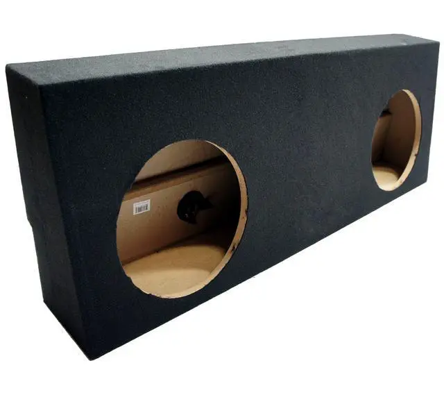 Alt view image 2 of 6 - HA-R104 Loaded Dual 10" Sub Box Fits 2007-2013 Tundra CrewMax | Toyota subwoofer package, woofers pre-mounted, custom-angled enclosure, behind-seat install, truck bass upgrade, 10 inch size