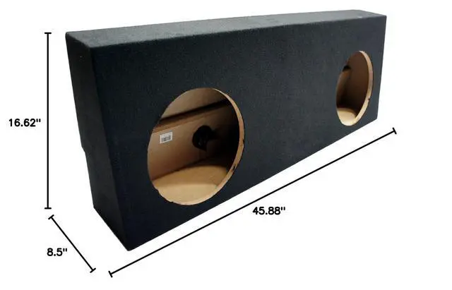 Alt view image 6 of 6 - HA-R104 Loaded Dual 10" Sub Box Fits 2007-2013 Tundra CrewMax | Toyota subwoofer package, woofers pre-mounted, custom-angled enclosure, behind-seat install, truck bass upgrade, 10 inch size