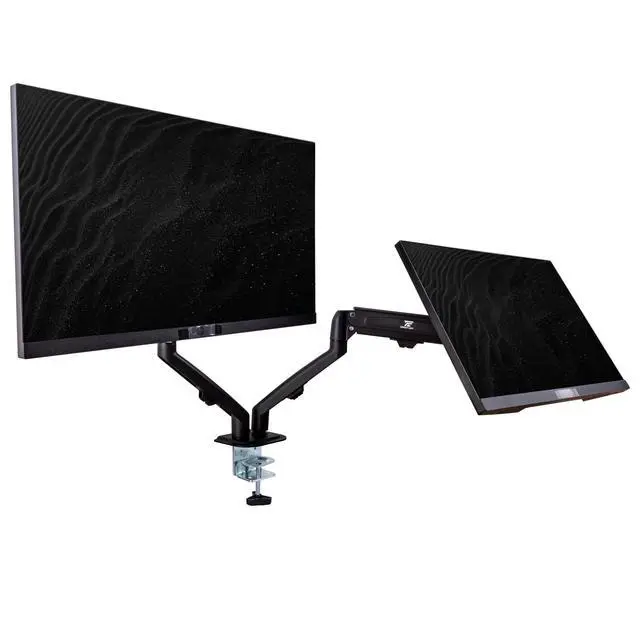 Alt view image 7 of 7 - 24" Vero V247Y Gbmix FHD IPS Monitor with 4 ms Response Time, Anti-Glare, Integrated Speakers, VESA Mount & Dockztorm Hub, Black (UM.QV7AA.G03) 2 Pack & ErgoFlexy Dual Monitor Mount
