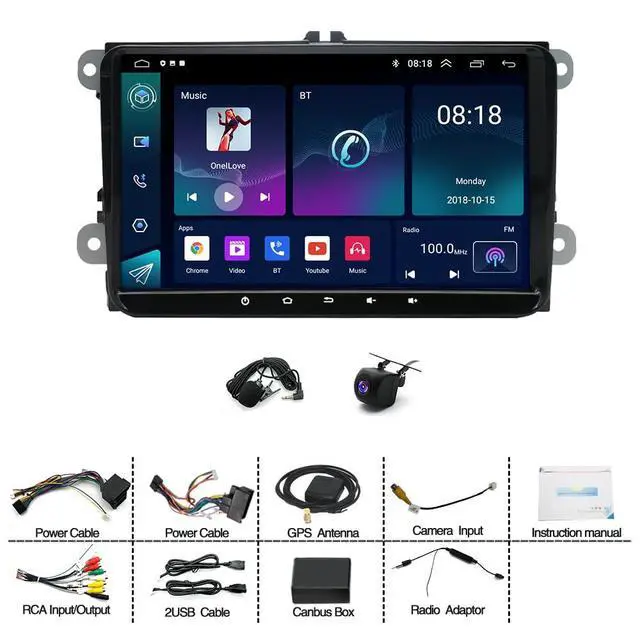 Alt view image 7 of 7 - Car Stereo Radio for Golf Passat Jetta Tiguan Touran Polo Skoda Yeti Fabia | Android 14 Double Din 9" Touchscreen Carplay Android Auto GPS WiFi Bluetooth DSP SWC Mirrorlink Mic Backup Camera