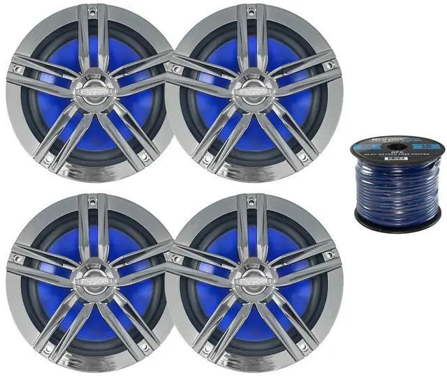 Main image of 2 x 180W 6.5" Water-Resistant Loudspeakers (Charcoal) (2 Pairs), Enrock Audio Marine Grade Spool: 50 Foot 16-Gauge Speaker Wire