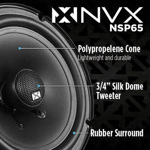 Alt view image 3 of 7 - 540W Peak (180W RMS) 6.5" N-Series 2-Way Coaxial Speakers with 20mm Silk Dome Tweeters with Speaker Baffles, Sound Dampening, Roller, and Panel Removal Kit