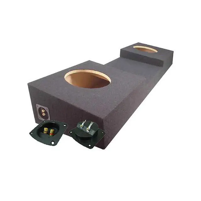 Alt view image 2 of 6 - W12S4 Dual 12" Sealed Console Sub Box 500W RMS 4 Ohm Fits Trucks | Center cutout design, loaded subwoofer pair, tight enclosure bass, made for pickup cabs, simple wiring hookup, 12 inch size