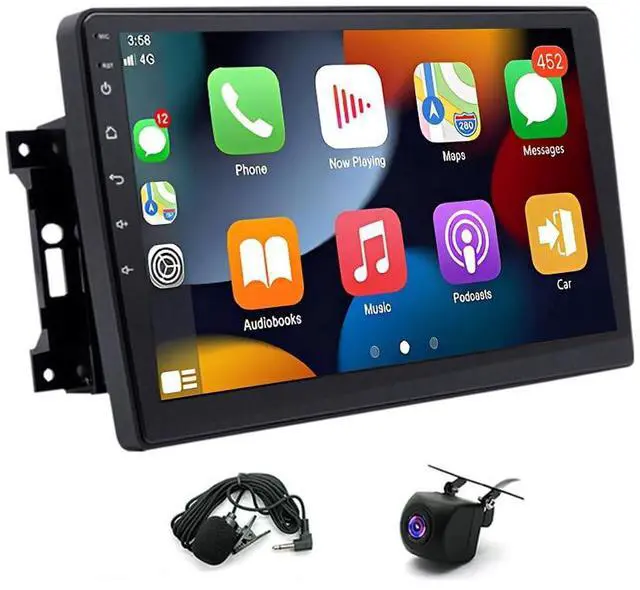 Main image of 4+64G Car Radio for Jeep Wrangler JK Compass Grand Cherokee Dodge Ram 1500 | 10 in Touchscreen Car Stereo with Wireless CarPlay Android Auto GPS Bluetooth AM/FM WiFi SWC, Backup Camera