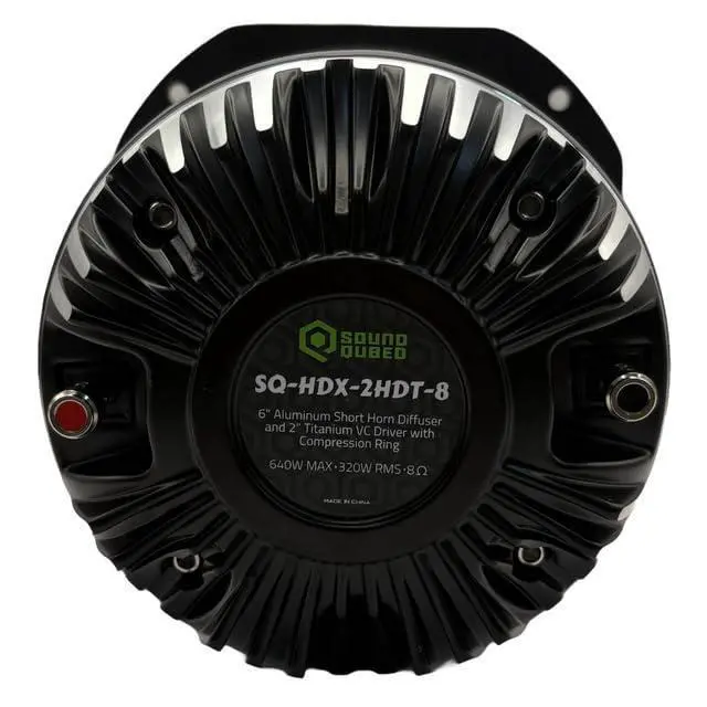 Alt view image 3 of 6 - SoundQubed SQ-HDX-2HDT-8/6 Aluminum Short Horn Diffuser with 2" Titanium Driver & Compression Ring
