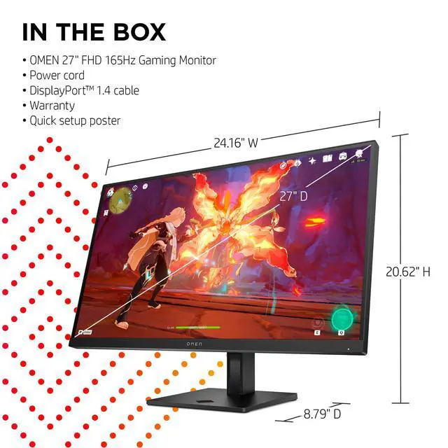 Alt view image 7 of 7 - OMEN 27 inch FHD 165Hz Gaming Monitor OMEN 27