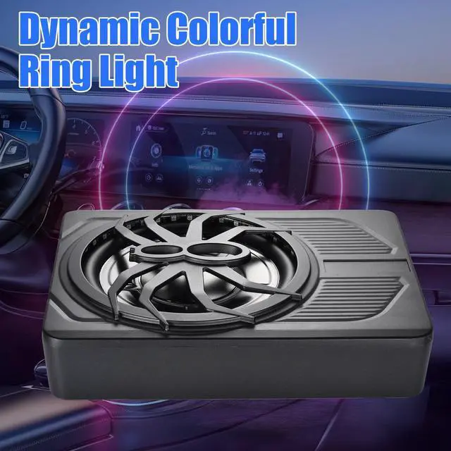 Alt view image 6 of 6 - 10" 800W Ultra-Slim Powered Car Subwoofer, Under Seat Design with Built-in Amp, Blue LED, Heat Dissipation & Powerful Bass for Car/Truck/SUV Audio