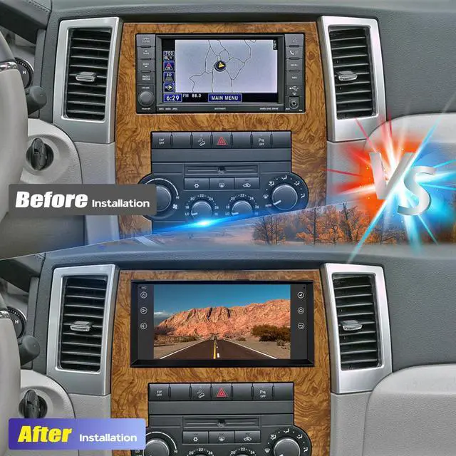 Alt view image 7 of 7 - Double Din Car Stereo Upgrade Radio for Jeep Commander 2008-2011 | Android 14 2G+32G 7" Touchscreen Wireless Carplay Android Auto GPS WiFi Bluetooth RDS DSP SWC Mirrorlink Mic Backup Camera