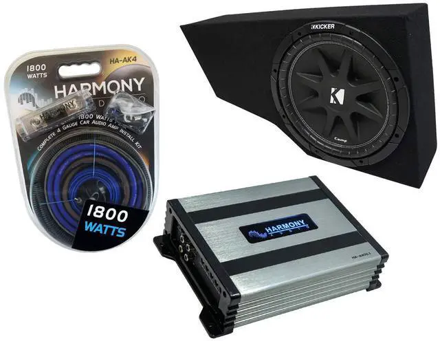 Main image of Kicker Comp C12 12" Sub Box with Amp Fits 2002-2009 Chevy Trailblazer | Loaded subwoofer enclosure package, matched power included, suv vehicle-specific design, simple weekend upgrade, 12 inch size