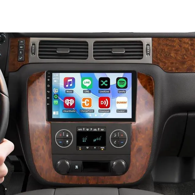Alt view image 7 of 7 - Car Radio for Chevrolet Tahoe/Suburban/Silverado LTZ 2007-2012 with Wireless Carplay/Android Auto, 9 Inch Touch Screen Stereo with GPS Navigation Bluetooth Backup Camera 2+32G