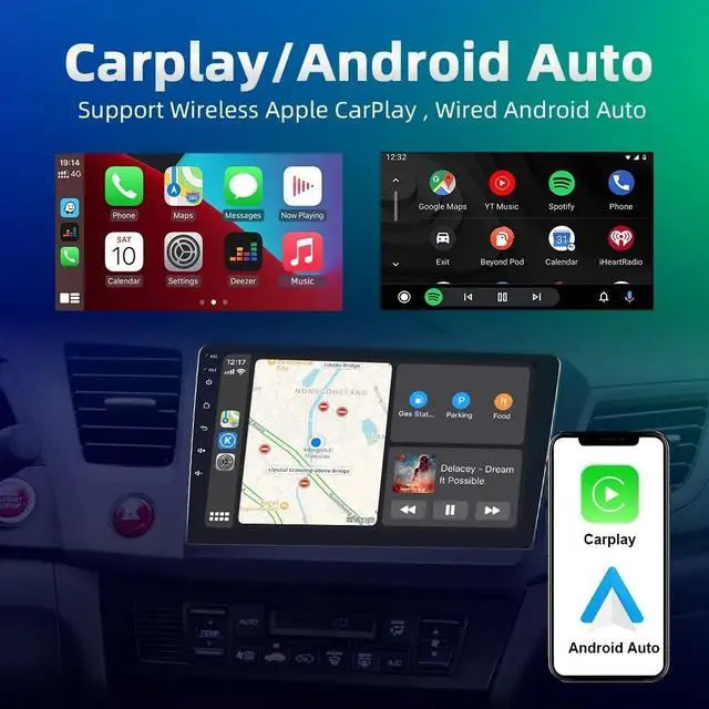 Alt view image 6 of 7 - CSC AUTO 8 Core 4G+64G Android 13 Stereo Radio for Dodge Ram 1500 2500 3500 (2013-2018) Manual AC 9 Inch IPS Display Built-in Wireless Carplay/Android Auto/DSP/4G LTE/WiFi
