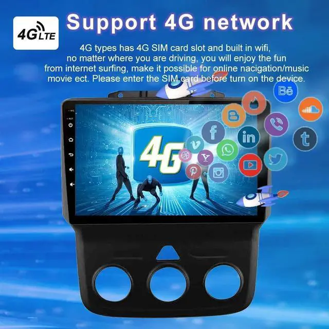 Alt view image 7 of 7 - CSC AUTO 8 Core 4G+64G Android 13 Stereo Radio for Dodge Ram 1500 2500 3500 (2013-2018) Manual AC 9 Inch IPS Display Built-in Wireless Carplay/Android Auto/DSP/4G LTE/WiFi