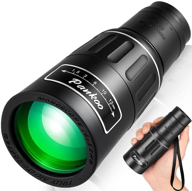 Main image of 16X52 High Powered Monocular Telescope for Adults - Power Prism, Compact HD Scope, Perfect for Gifts, Hiking, Concert, Travelling & Bird Watching