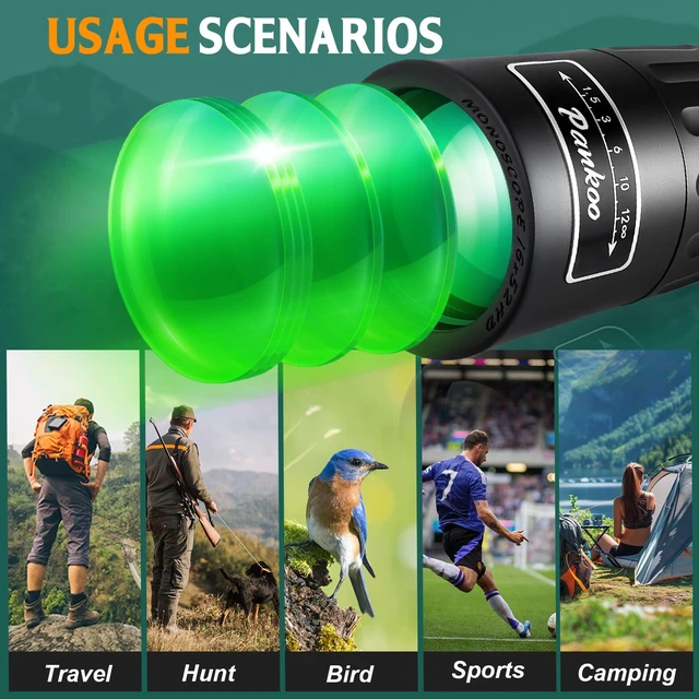 Alt view image 5 of 7 - 16X52 High Powered Monocular Telescope for Adults - Power Prism, Compact HD Scope, Perfect for Gifts, Hiking, Concert, Travelling & Bird Watching