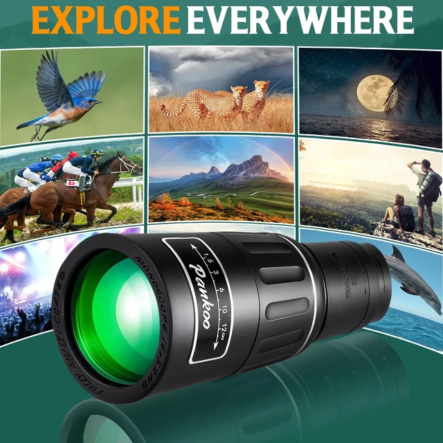 Alt view image 7 of 7 - 16X52 High Powered Monocular Telescope for Adults - Power Prism, Compact HD Scope, Perfect for Gifts, Hiking, Concert, Travelling & Bird Watching