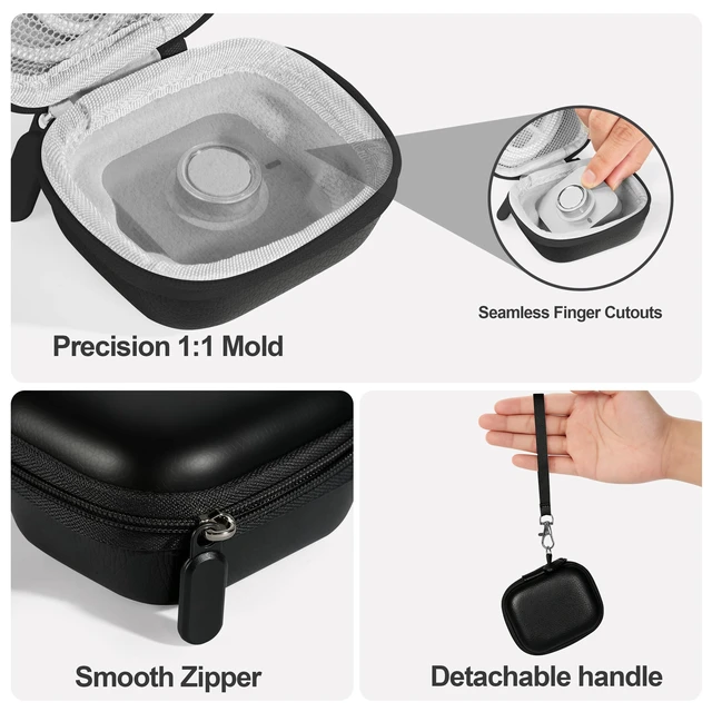 Alt view image 5 of 7 - Protective Travel Case for Oura Ring 5/Gen 4, Full Protection Black Crush Resistant & Anti-Lost and Shock-proof Hard Case, Portable Bag organizer for Oura Ring, Charging Dock & Charging Cable