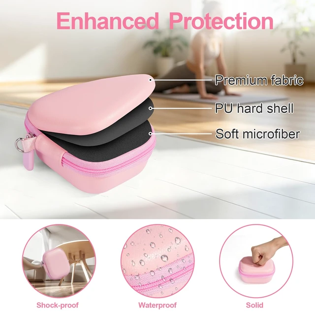 Alt view image 4 of 7 - Protective Travel Case for Oura Ring 5/Gen 4, Full Protection Pink Crush Resistant & Anti-Lost and Shock-proof Hard Case, Portable Bag organizer for Oura Ring, Charging Dock & Charging Cable