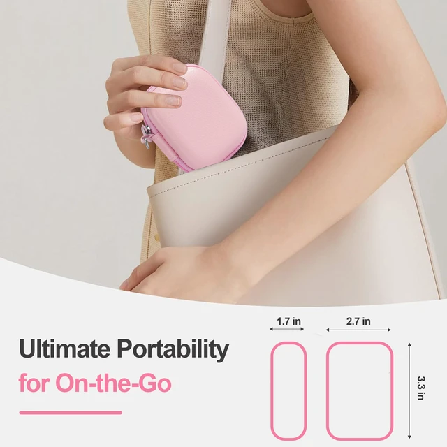 Alt view image 6 of 7 - Protective Travel Case for Oura Ring 5/Gen 4, Full Protection Pink Crush Resistant & Anti-Lost and Shock-proof Hard Case, Portable Bag organizer for Oura Ring, Charging Dock & Charging Cable