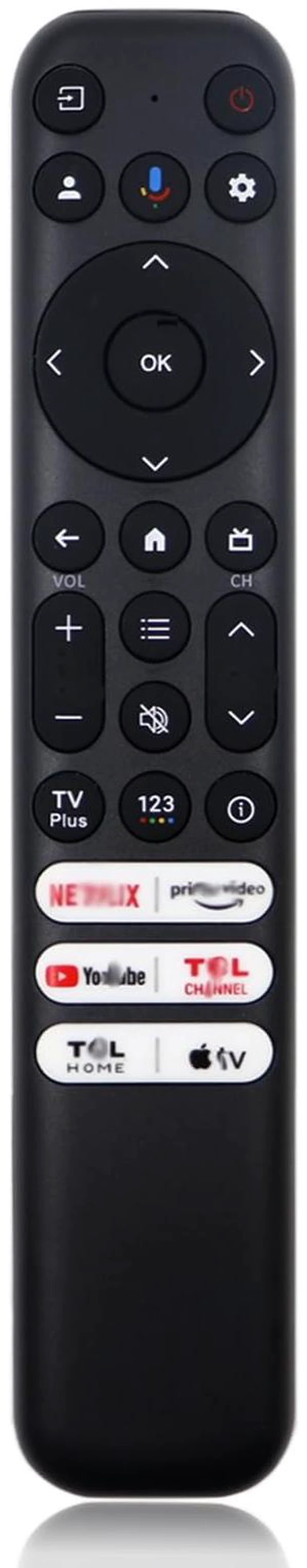 Main image of RC813 Voice Remote Compatible with TCL Google TV for 4K UHD HDR LED QLED QD-Mini LED Full-HD Smart TVs TCL QM8/QM7/S5/S4/S3/Q7/Q6/Q5 Series