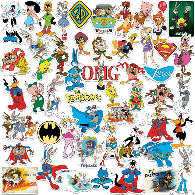 Main image of WB 100 Looney Tunes Mashup 50 Sticker Pack Waterproof Vinyl Decals Officially Licensed Looney Tunes Stickers Great for Water Bottles, Skateboards, Luggage, Laptops, Bumpers & Cars