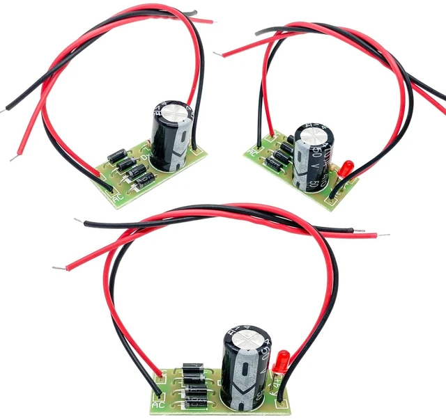 Main image of 3Pcs AC-DC Converter 6V 12V 24V to 12V 6V Full Bridge Rectifier Filter Power Supply Module, For Model Train Railroad LED, 1N4007 Rectifier, Input AC 6V-32V, AC to DC Converter