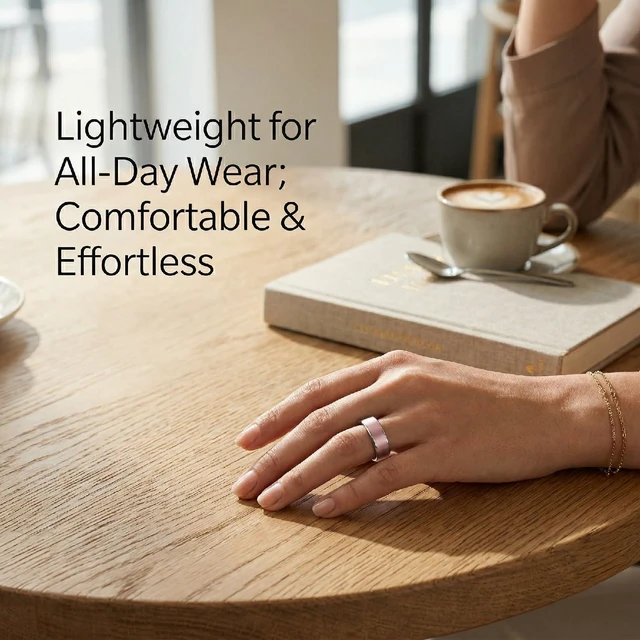 Alt view image 7 of 7 - Smart Ring Size 9, Fitness HR SpO2 Sleep Tracker, Pink, iOS Android