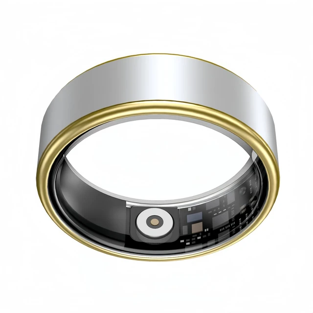 Main image of Smart Ring Size 9, Fitness HR SpO2 Sleep Tracker, Silver, iOS Android