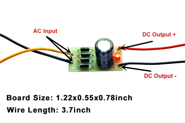 Alt view image 4 of 7 - 3Pcs AC-DC Converter 6V 12V 24V to 12V 6V Full Bridge Rectifier Filter Power Supply Module, For Model Train Railroad LED, 1N4007 Rectifier, Input AC 6V-32V, AC to DC Converter