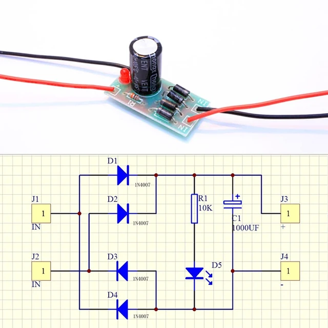 Alt view image 7 of 7 - 3Pcs AC-DC Converter 6V 12V 24V to 12V 6V Full Bridge Rectifier Filter Power Supply Module, For Model Train Railroad LED, 1N4007 Rectifier, Input AC 6V-32V, AC to DC Converter