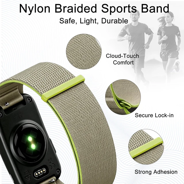 Alt view image 2 of 7 - Nylon Sport Band Compatible with Garmin CIRQA Bands, Adjustable Hook & Loop Replacement Wrist Strap Breathable Soft Bands for Men Women