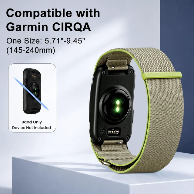 Alt view image 3 of 7 - Nylon Sport Band Compatible with Garmin CIRQA Bands, Adjustable Hook & Loop Replacement Wrist Strap Breathable Soft Bands for Men Women