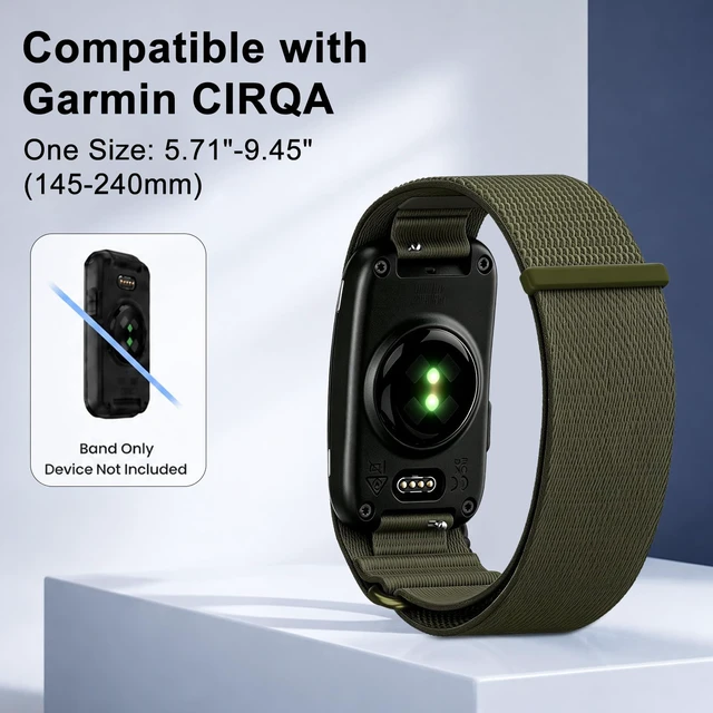 Alt view image 3 of 7 - Nylon Sport Band Compatible with Garmin CIRQA Bands, Adjustable Hook & Loop Replacement Wrist Strap Breathable Soft Bands for Men Women