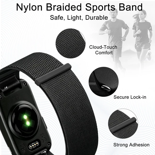 Alt view image 2 of 7 - Nylon Sport Band Compatible with Garmin CIRQA Bands, Adjustable Hook & Loop Replacement Wrist Strap Breathable Soft Bands for Men Women