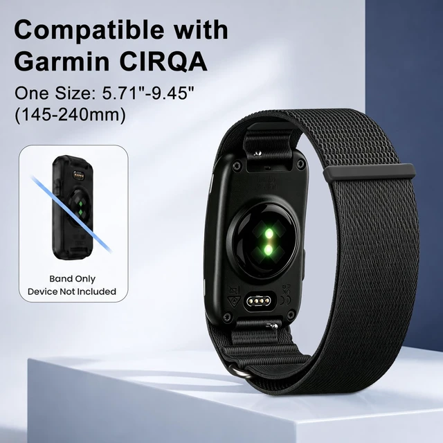Alt view image 3 of 7 - Nylon Sport Band Compatible with Garmin CIRQA Bands, Adjustable Hook & Loop Replacement Wrist Strap Breathable Soft Bands for Men Women