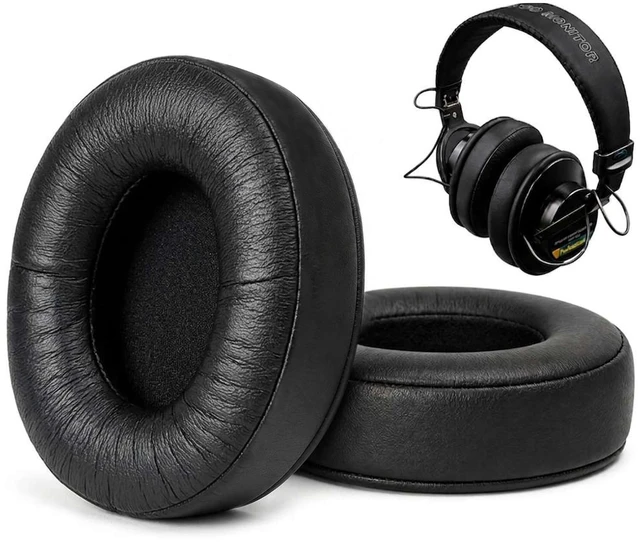 Main image of Replacement Ear Pads for Sony MDR-7506, Earpad Cushions with Noise Isolation Memory Foam Premium Leather for Sony MDR V6 / MDR V7 / MDR-CD900ST Headphones (Bright Black)