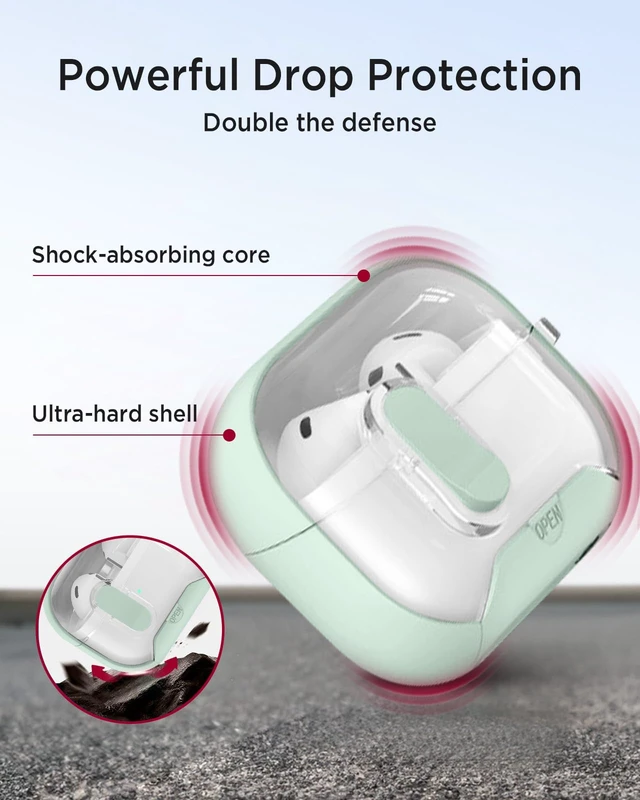 Alt view image 6 of 7 - for Samsung Galaxy Buds 3/Buds3 pro/Buds3 FE Case with Phone Stand, Full Body Shockproof Secure Lock Clip Protective Cover for Galaxy Buds 3/Buds3 pro/Buds3 FE with Carabiner(Mint Green)