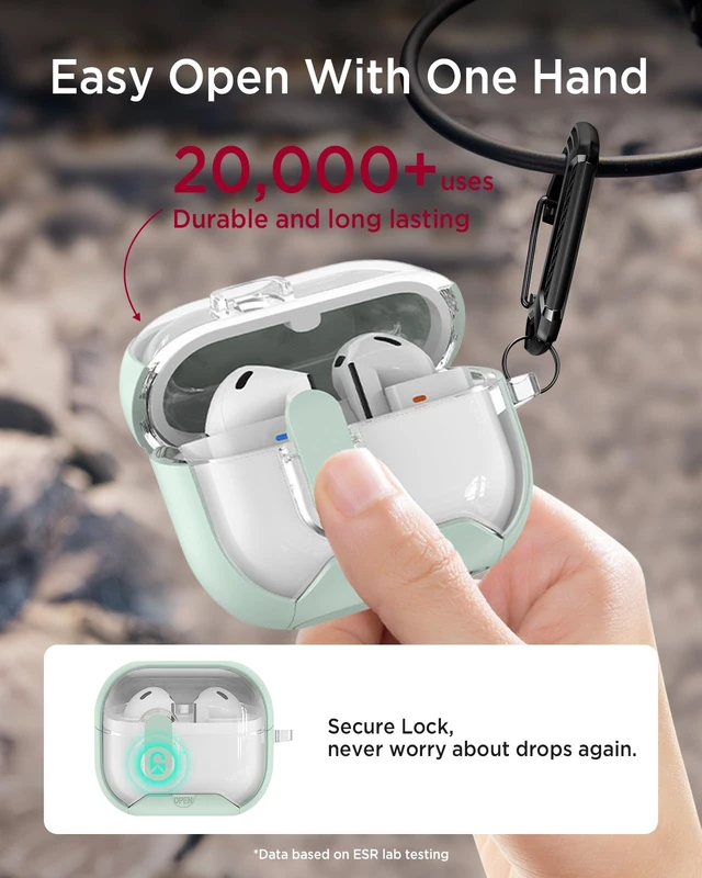Alt view image 5 of 7 - for Samsung Galaxy Buds 3/Buds3 pro/Buds3 FE Case with Phone Stand, Full Body Shockproof Secure Lock Clip Protective Cover for Galaxy Buds 3/Buds3 pro/Buds3 FE with Carabiner(Mint Green)