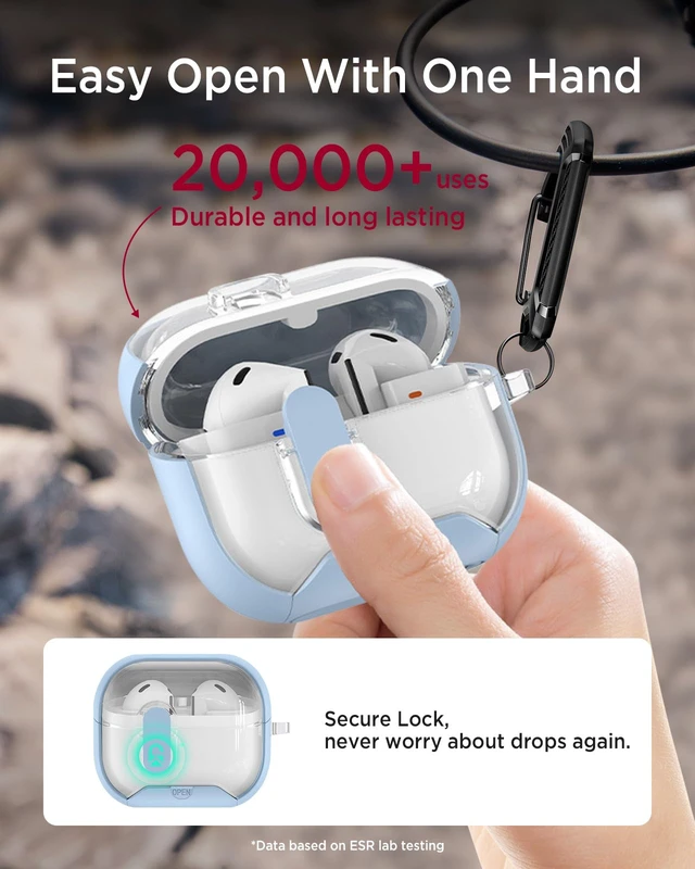 Alt view image 5 of 7 - for Samsung Galaxy Buds 3/Buds3 pro/Buds3 FE Case with Phone Stand, Full Body Shockproof Secure Lock Clip Protective Cover for Galaxy Buds 3/Buds3 pro/Buds3 FE with Carabiner(Light Blue)