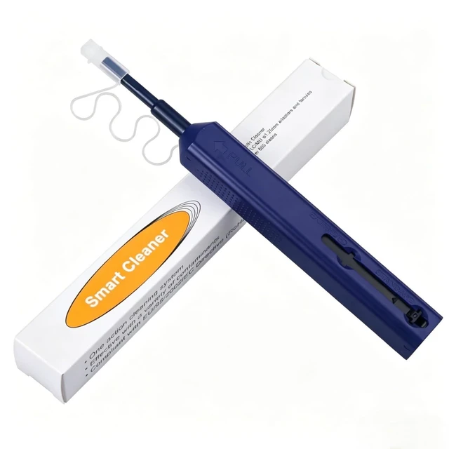 Main image of Fiber Optic Cleaning Pen for 1.25mm LC/MU Connectors, Fiber Cleaner with Extendable Probe for High-Density Bulkhead Adapters and Patch Cords, Supports UPC/APC, 800+ Cleans -1 Pack