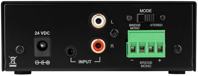 Alt view image 3 of 5 - DA30 2 x 15W Class D Bridgeable Mini Amplifier Efficient Class D Design, RCA And 3.5 mm Inputs, Ideal For Classrooms/Boardrooms/Bedrooms, Compact Size, Tone Controls
