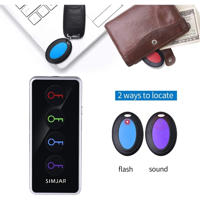 Alt view image 2 of 7 - Key Finder with Up to 131ft Working Range in Open Space, Wireless Remote Control RF Key Finder Locator for Keys Wallet Phone Glasses Luggage Pet Tracker